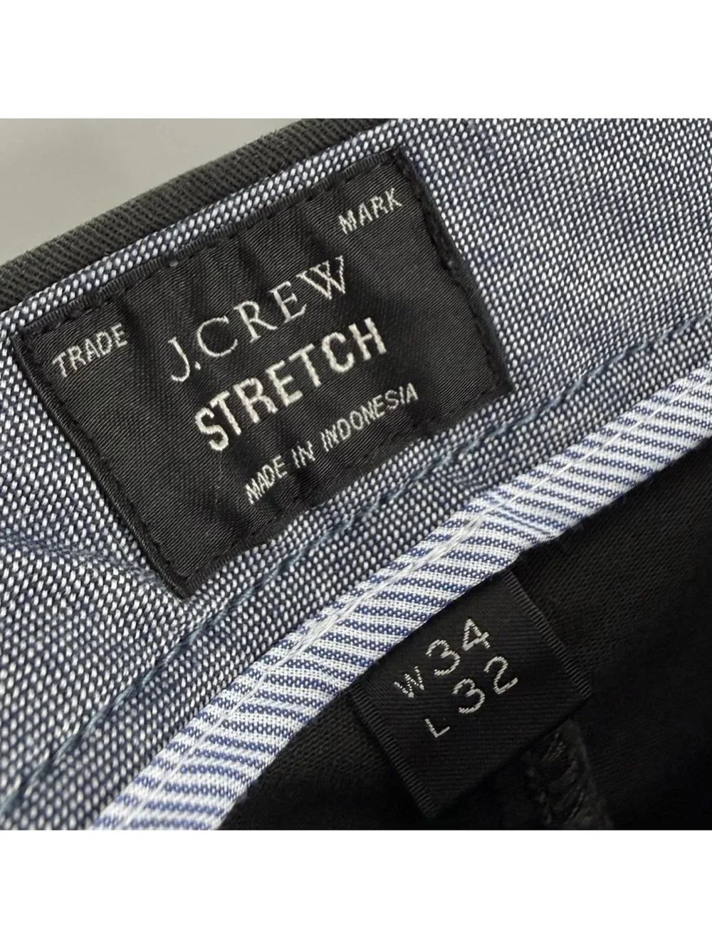 J Crew Chino Pants Mens Size 34x32 Olive Gray Stretch Cotton 484 Slim Fit